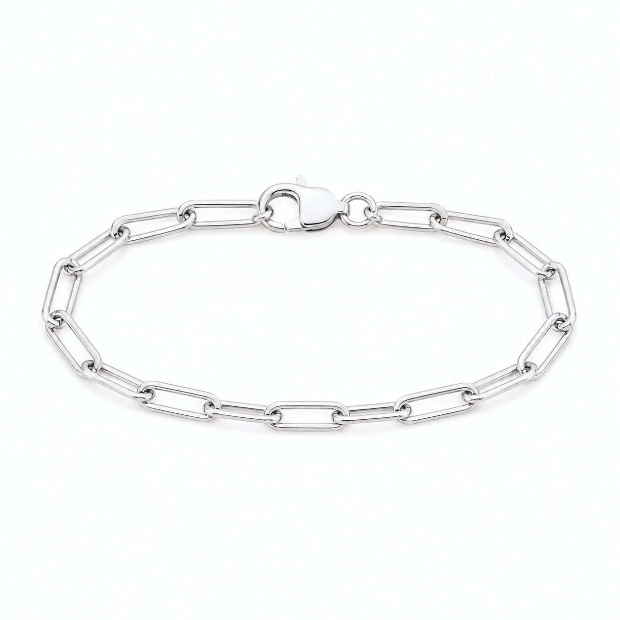 14K Semi- Hollow Paperclip Bracelet