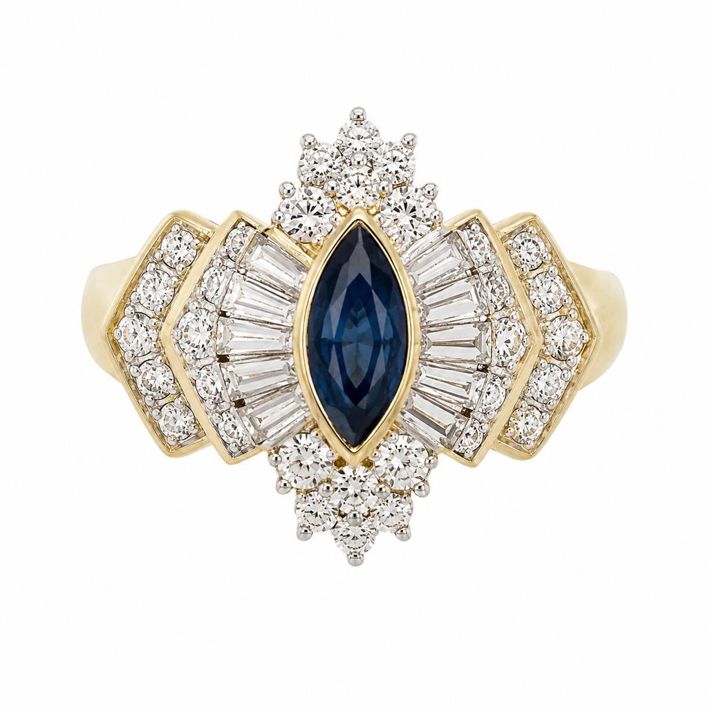 Vintage Sapphire & Diamond Ring