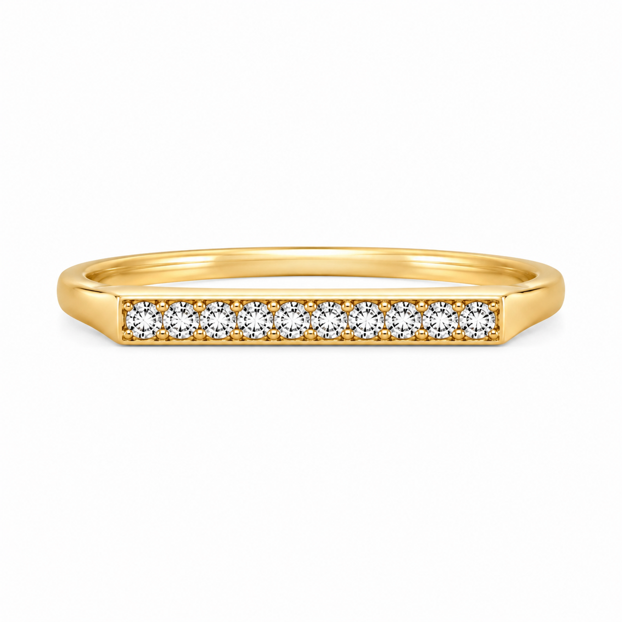 Diamond Flat Bar Ring