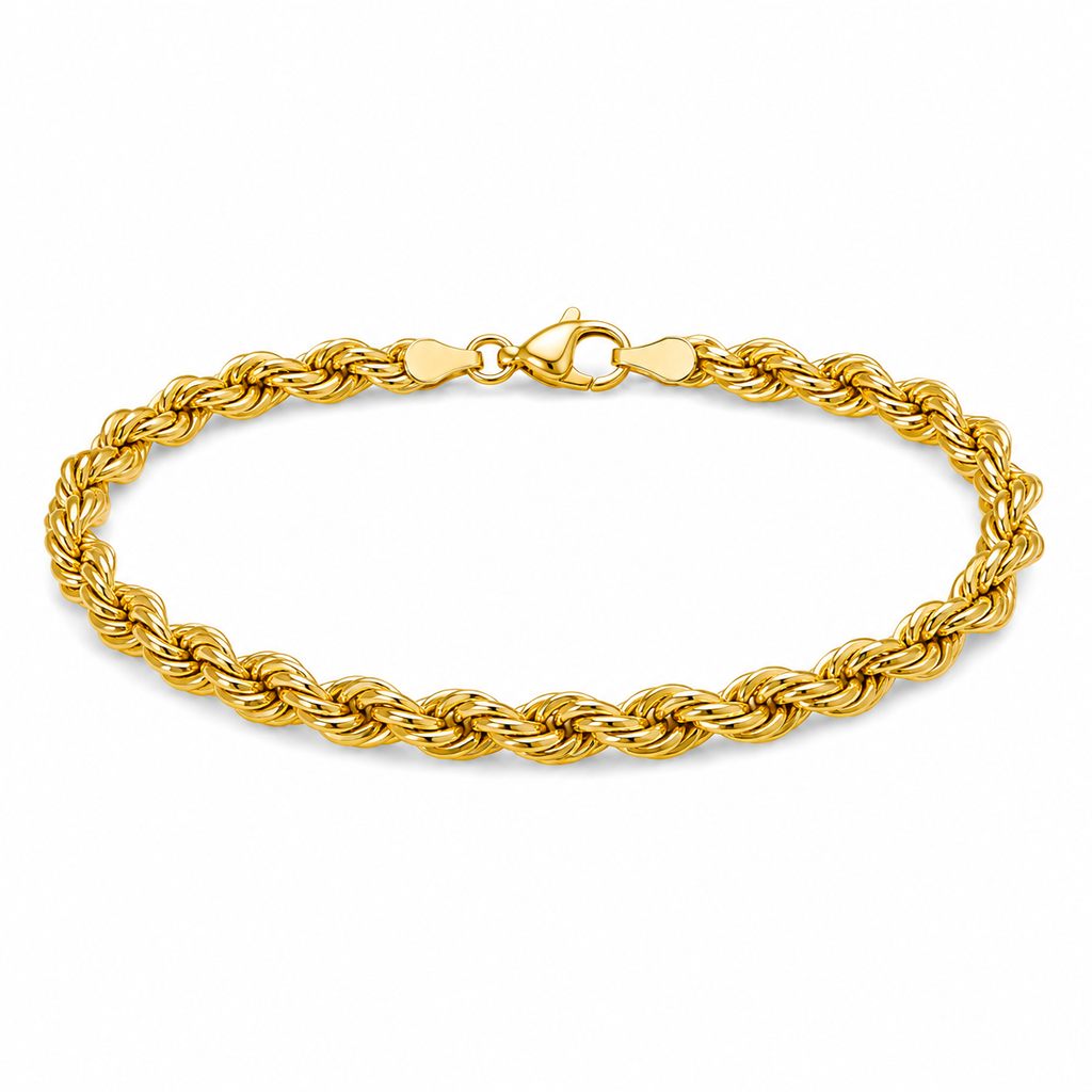 14K Solid Gold Rope Bracelet