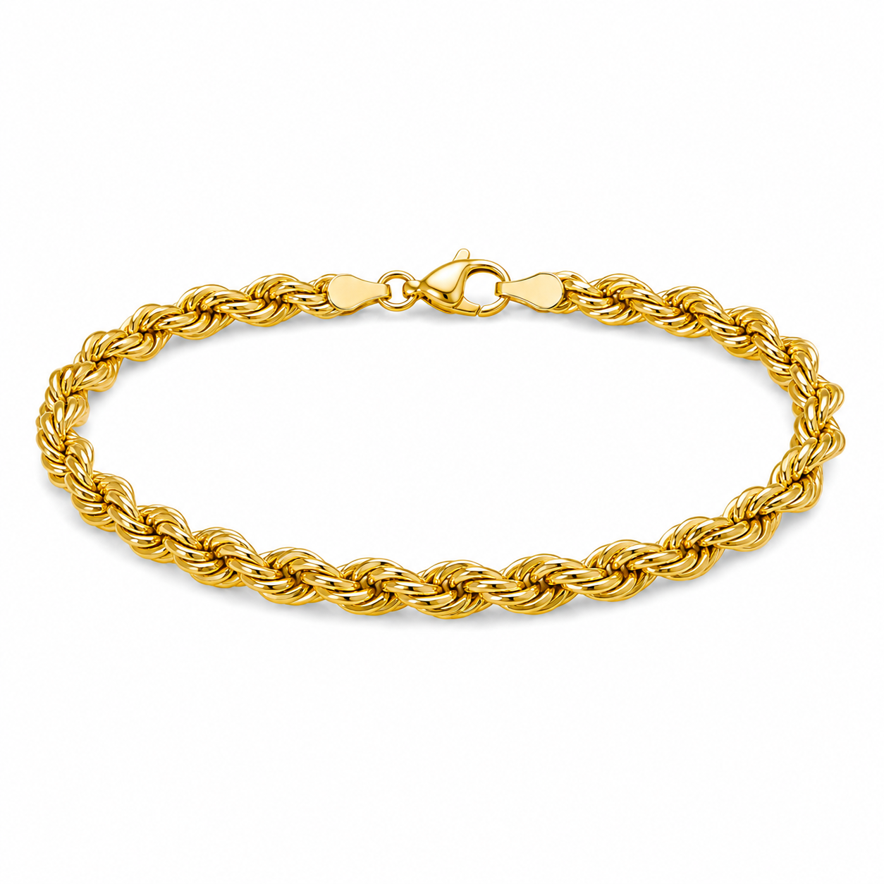 14K Solid Gold Rope Bracelet