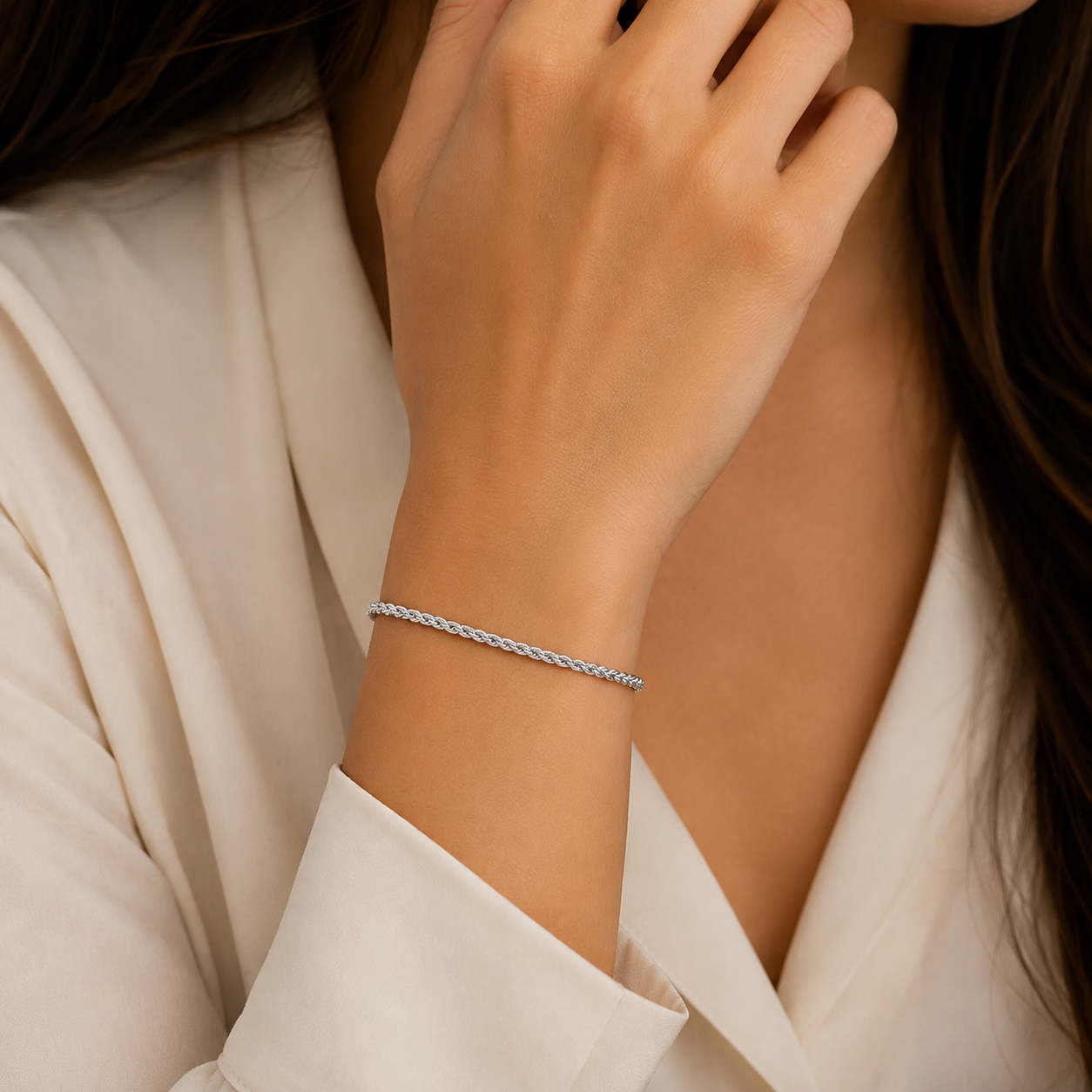 14K Gold Rope Chain Bracelet