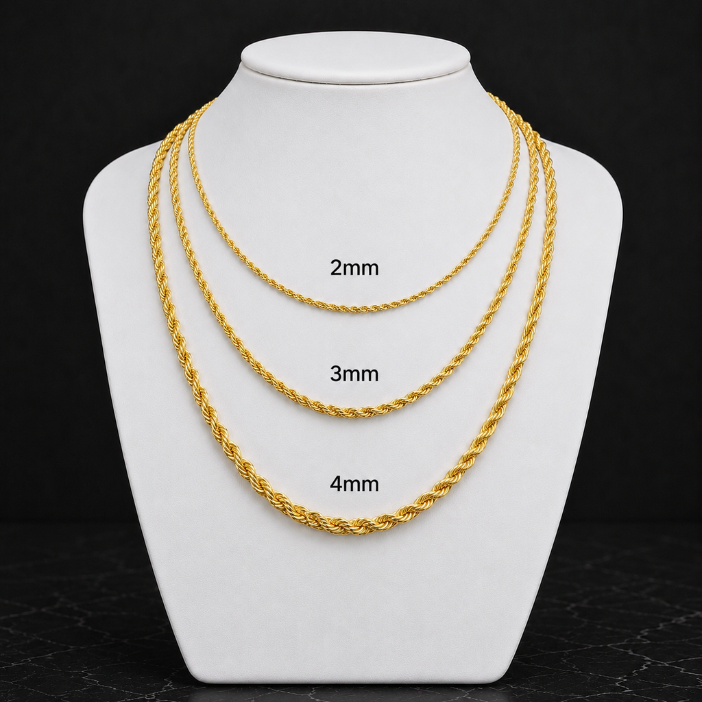 14K Gold Rope Chain Necklace