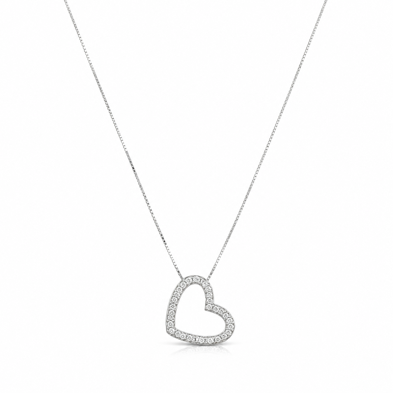 Diamond Open Heart Necklace
