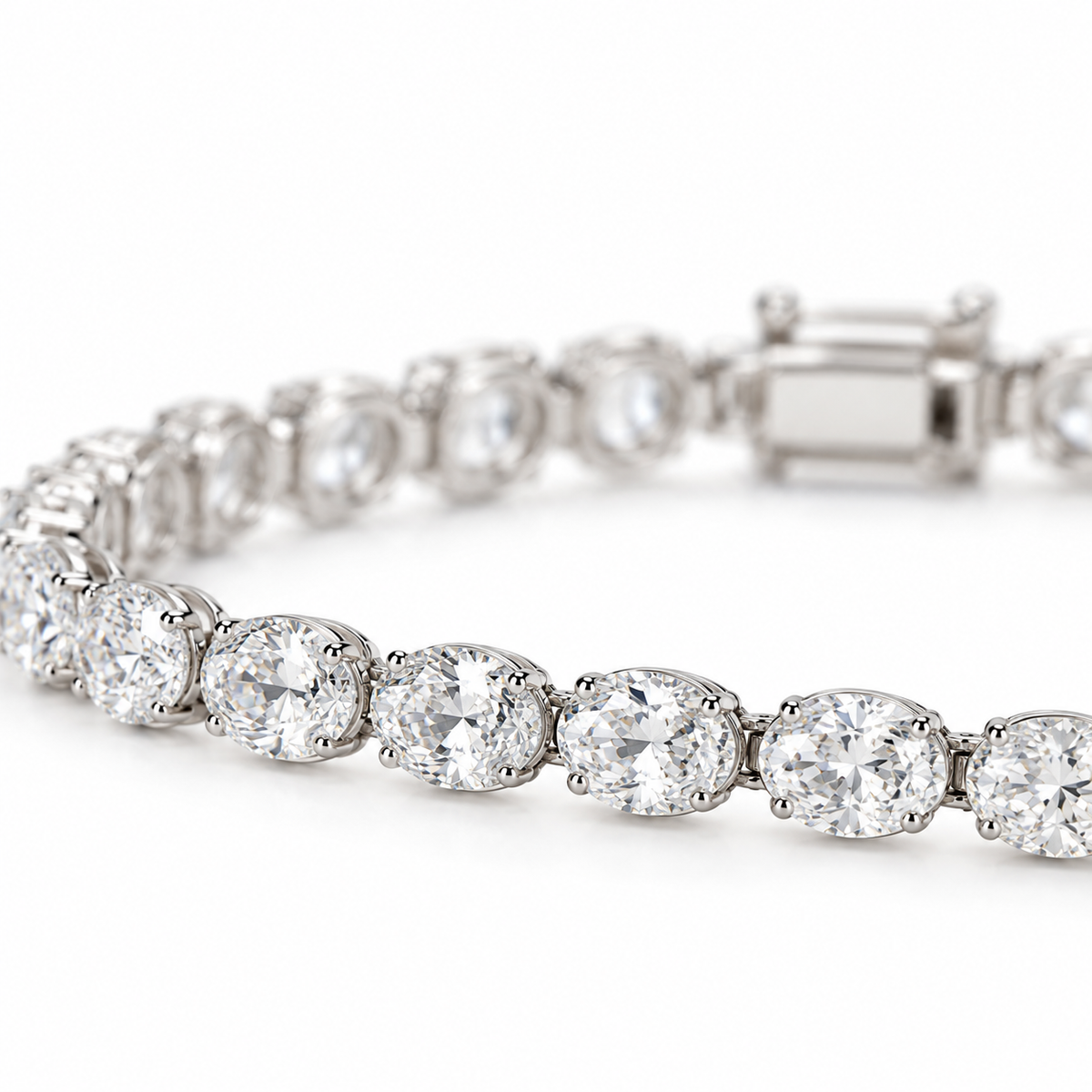 Oval Lab-Grown Diamond Tennis Bracelet – 9.43 ctw