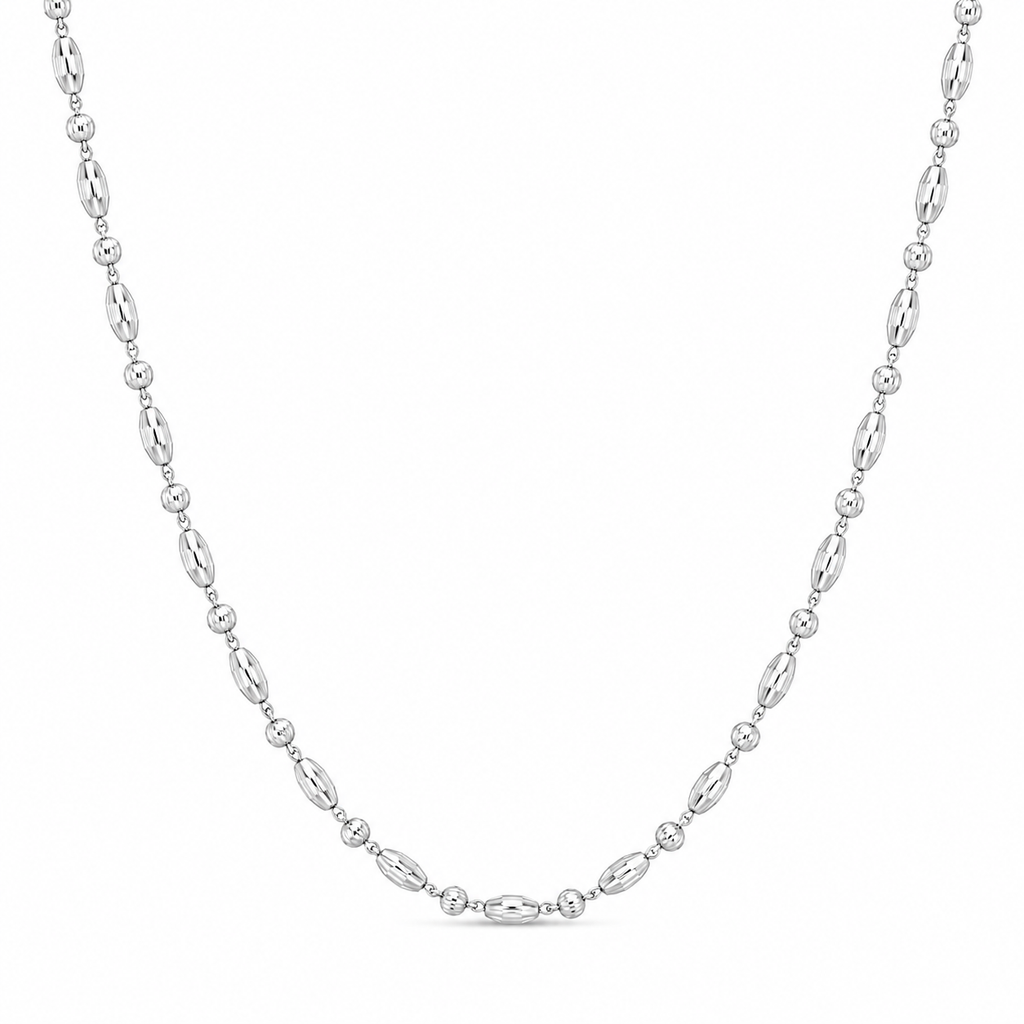 14K Gold Typhoon Bead Chain Necklace