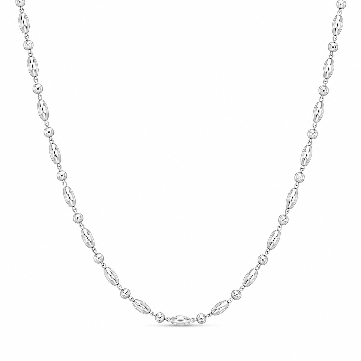 14K Gold Typhoon Bead Chain Necklace