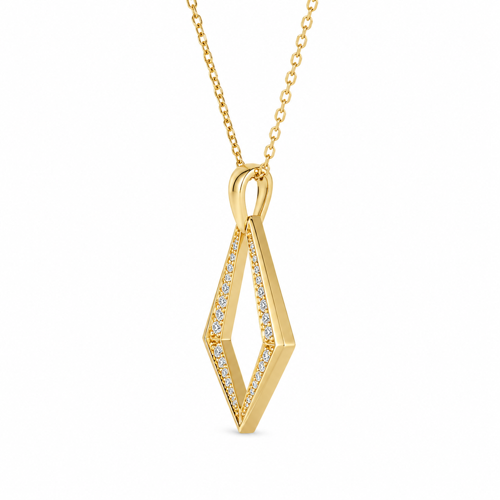 Diamond Geometric Pendant Necklace