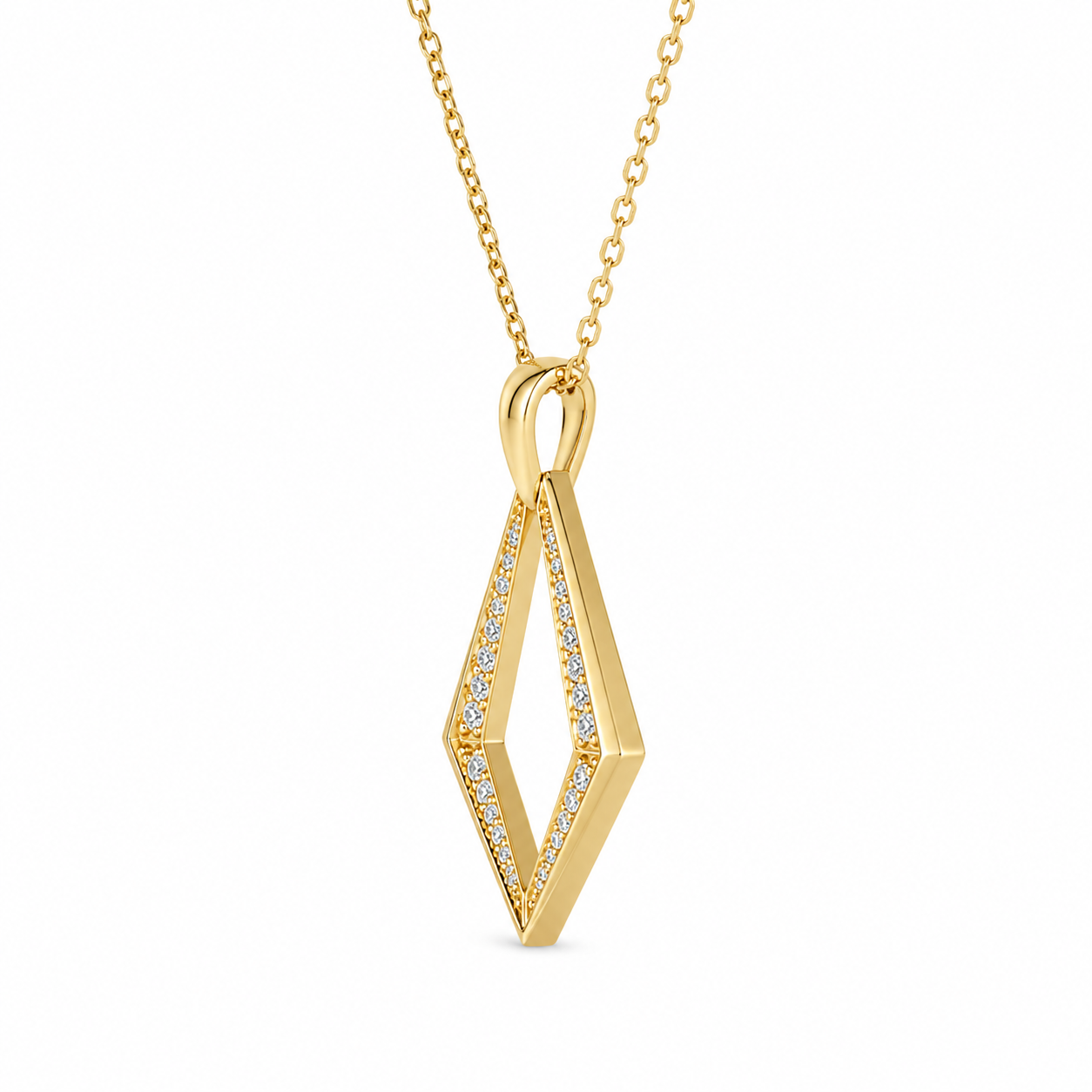 Diamond Geometric Pendant Necklace