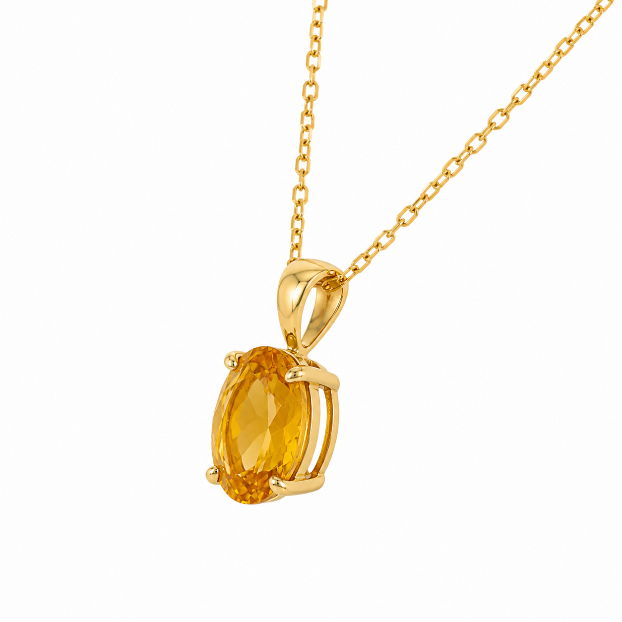 Citrine Solitaire Pendant Necklace