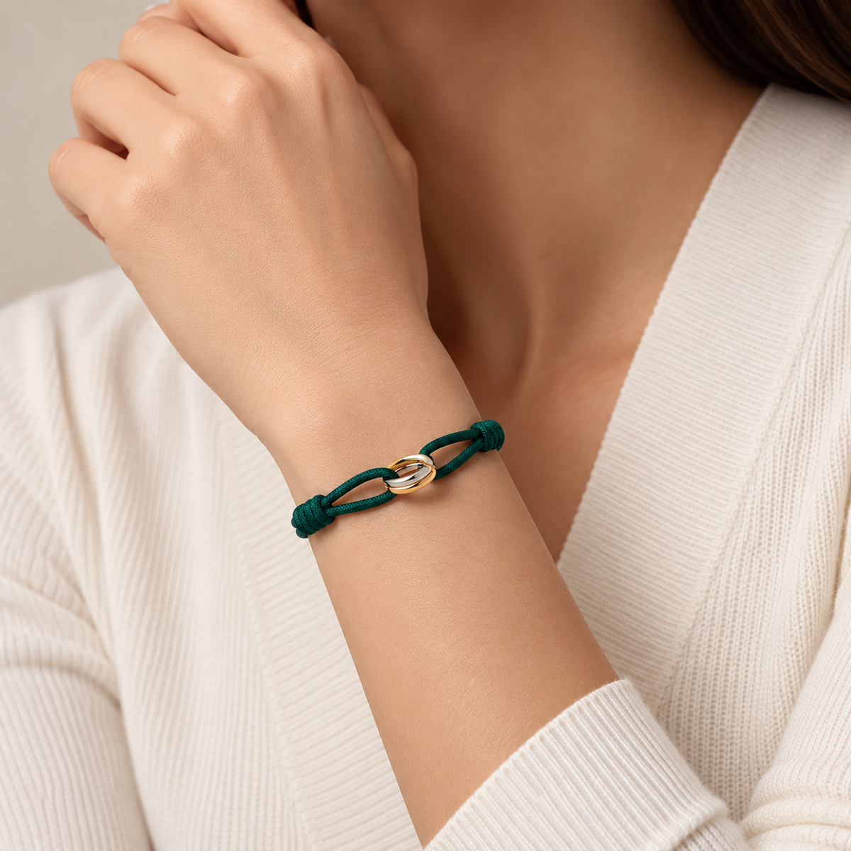 Cartier Trinity Bracelet Green Cord