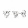 Heart-Shaped Diamond Stud Earrings