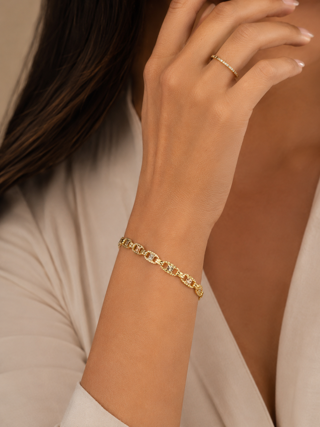 14K Gold Valentino Link Bracelet