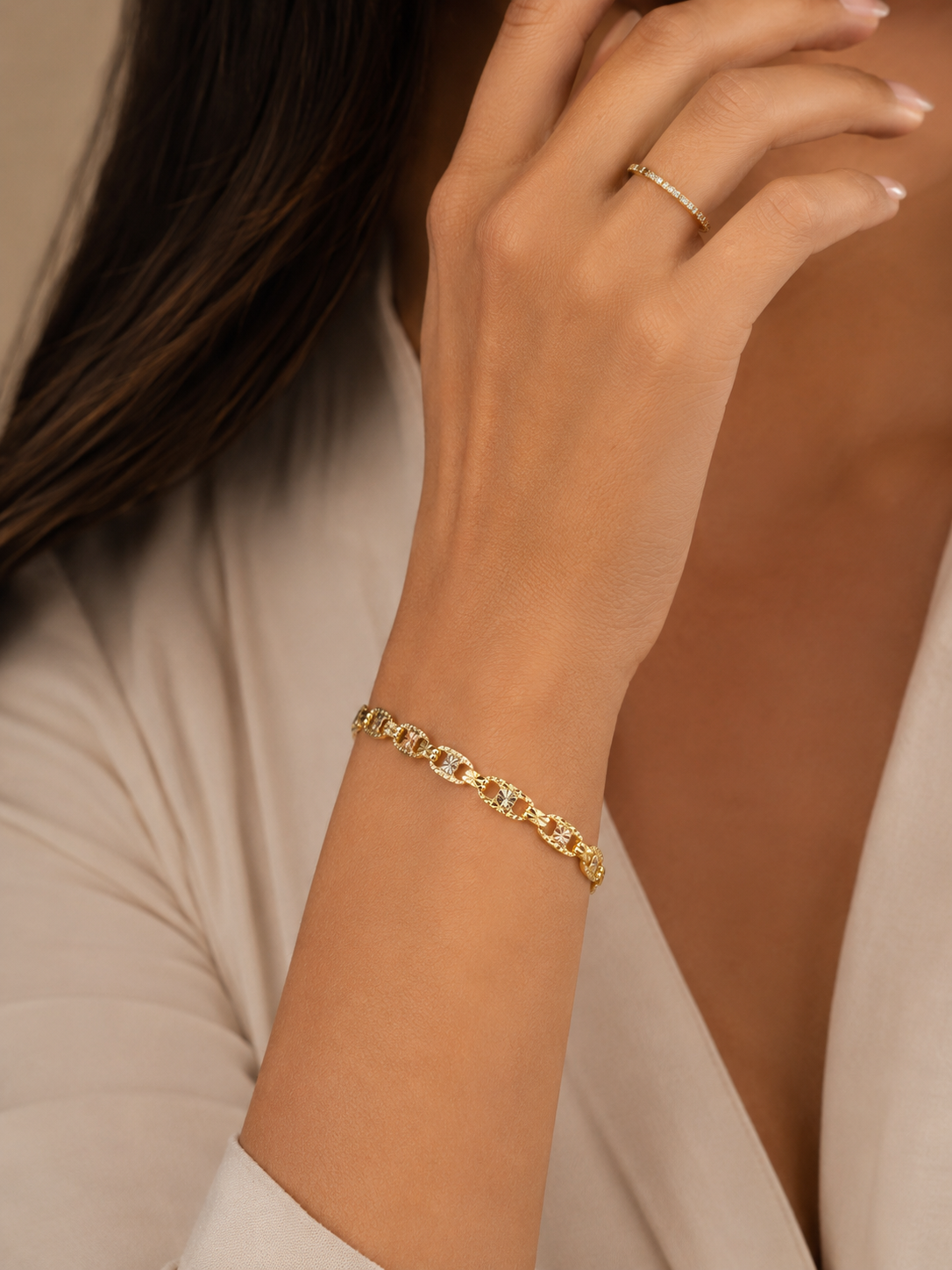 14K Gold Valentino Link Bracelet