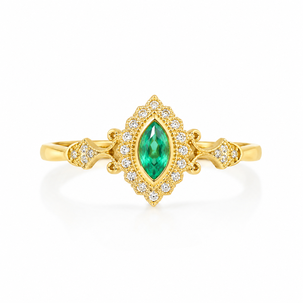 Emerald Marquise Vintage-Inspired Ring