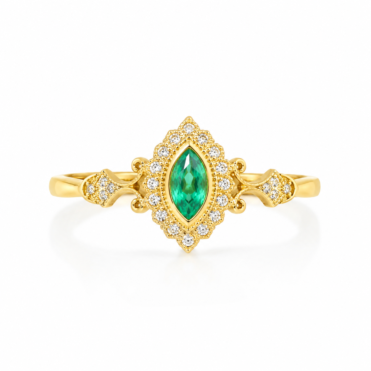 Emerald Marquise Vintage-Inspired Ring