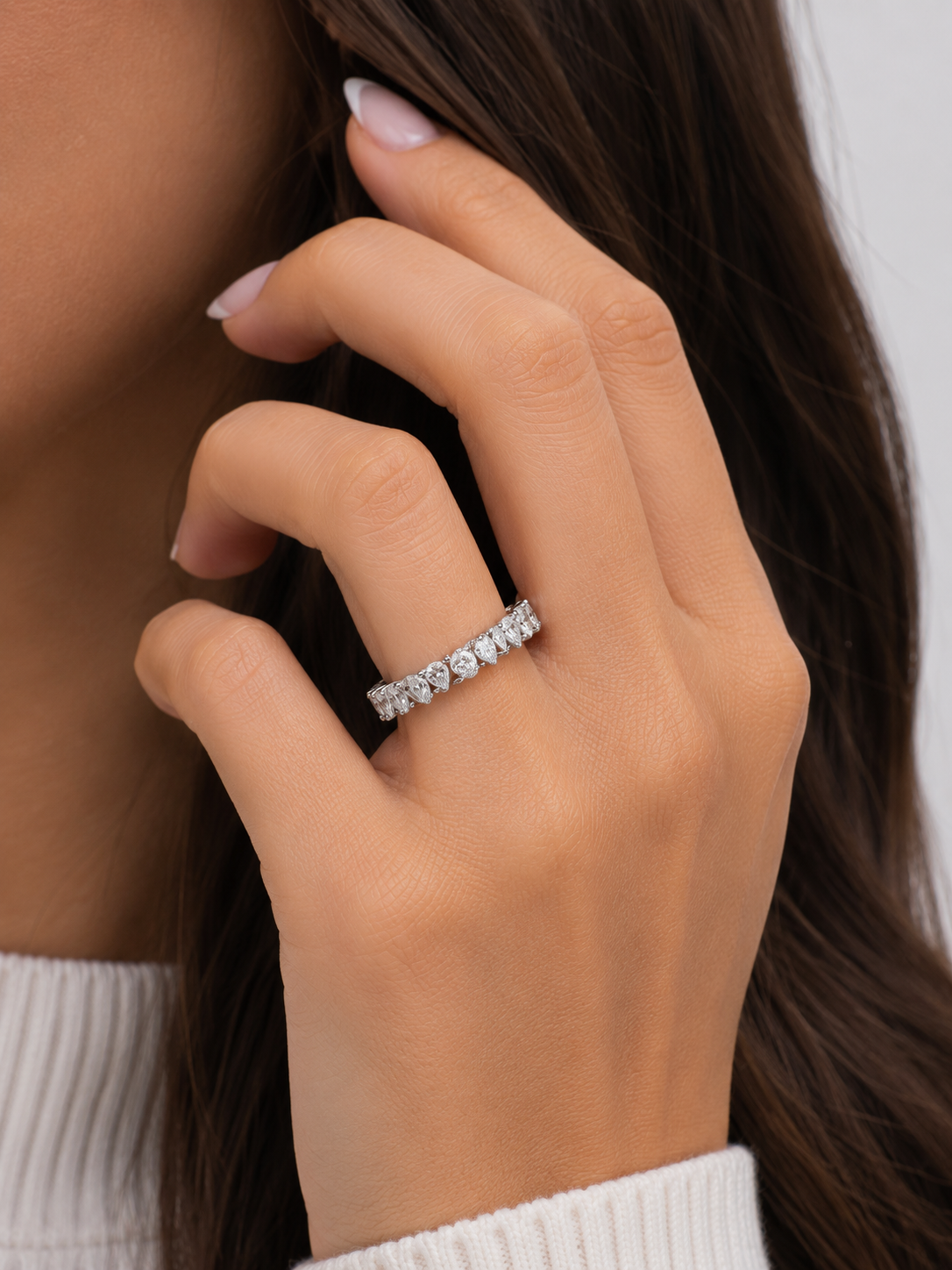 Pear Diamond Eternity Ring