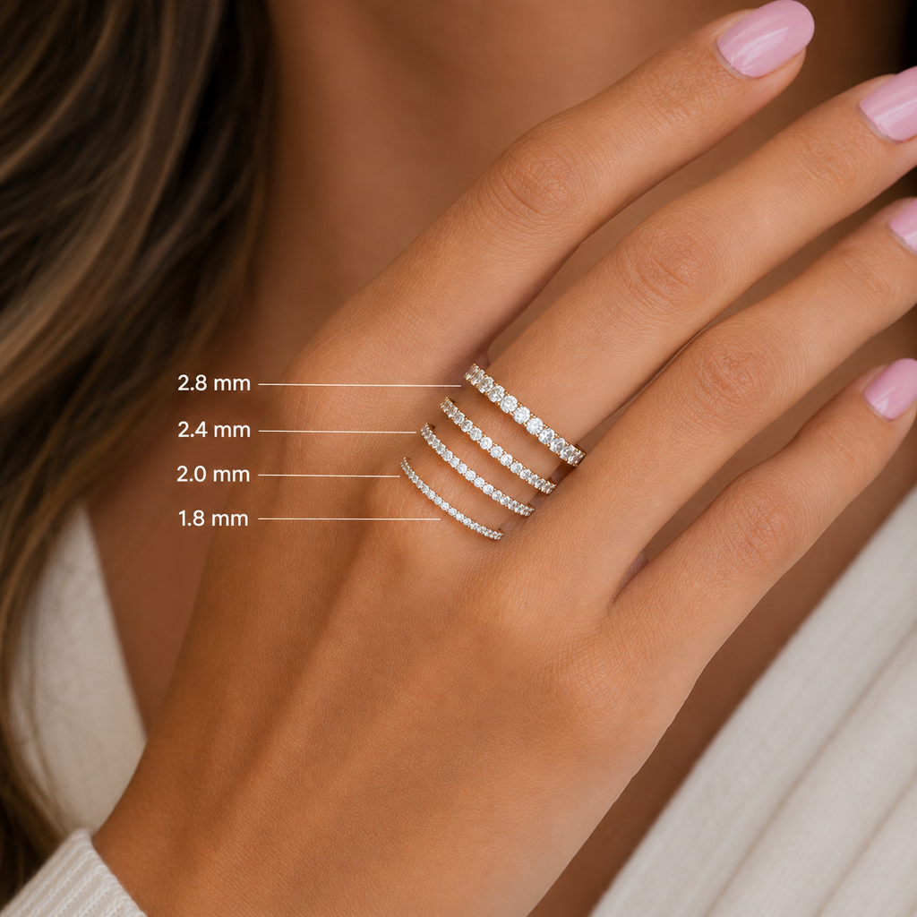 2.5mm Diamond Half Eternity Ring (0.90 ctw)