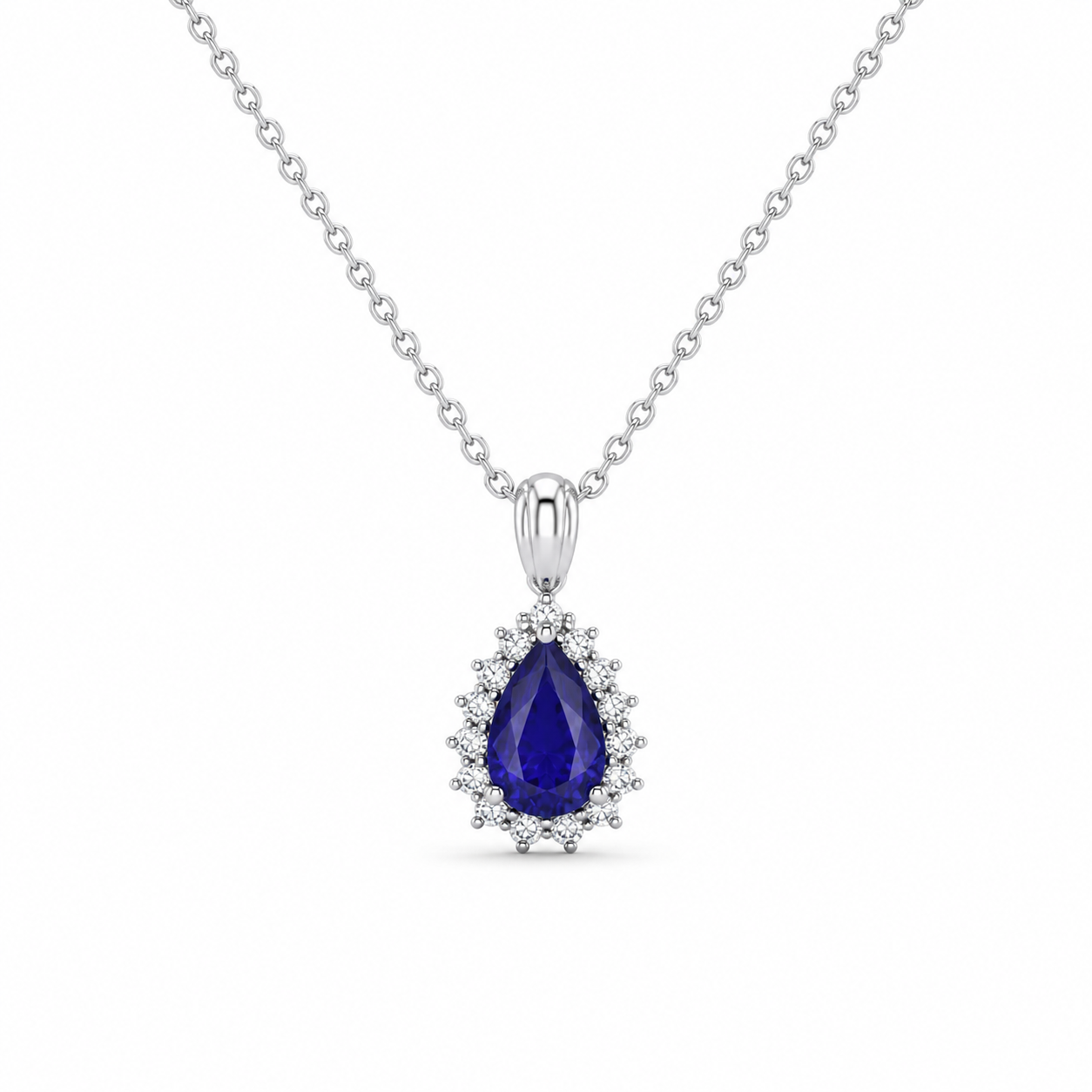 Tanzanite & Diamond Halo Necklace