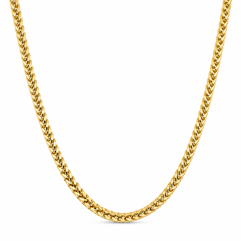 14K Semi- Hollow Franco Chain Necklace 4 mm
