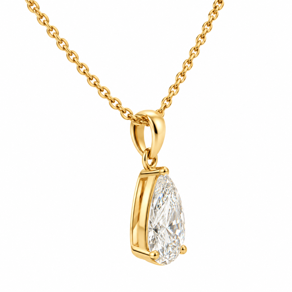 Pear-Shaped Lab-Grown Diamond Pendant Necklace – 3.57 ct