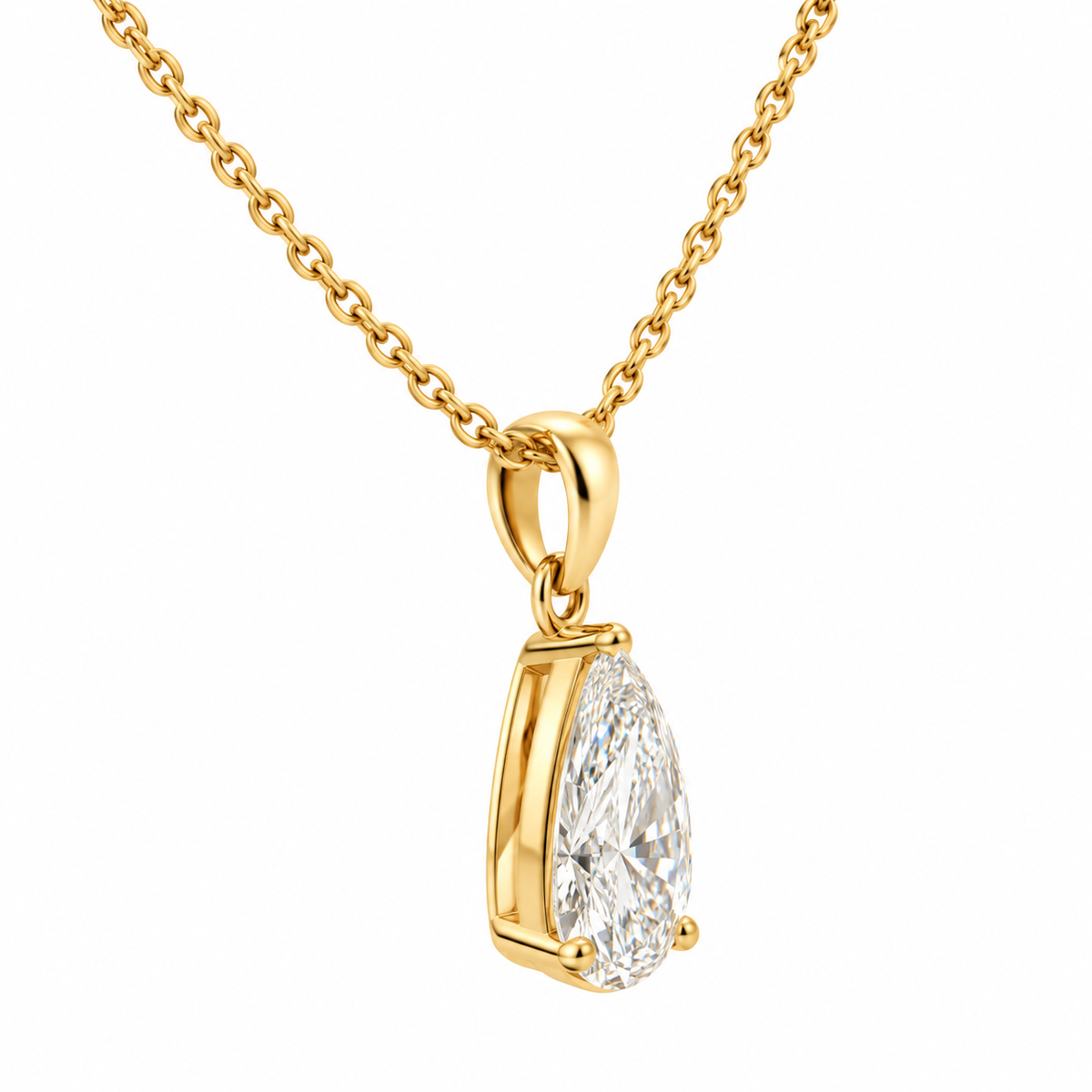 Pear-Shaped Lab-Grown Diamond Pendant Necklace – 3.57 ct