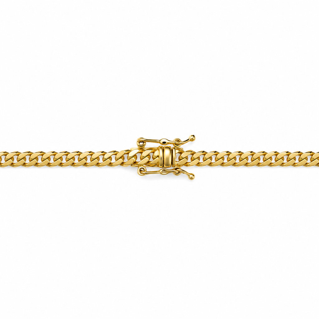 14K Solid Gold Cuban Link Necklace 2.5 mm