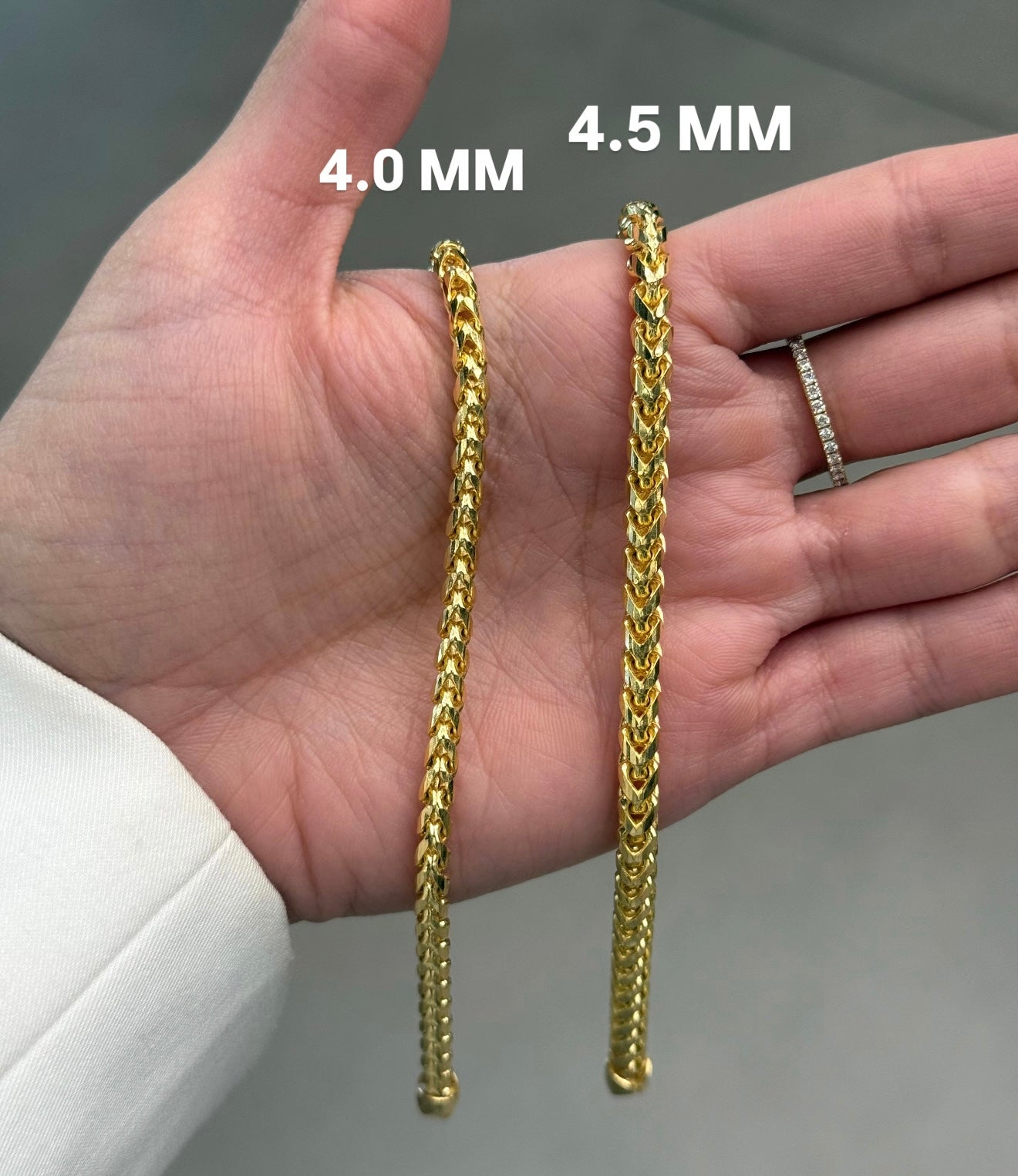 14K Solid Gold Franco Bracelet