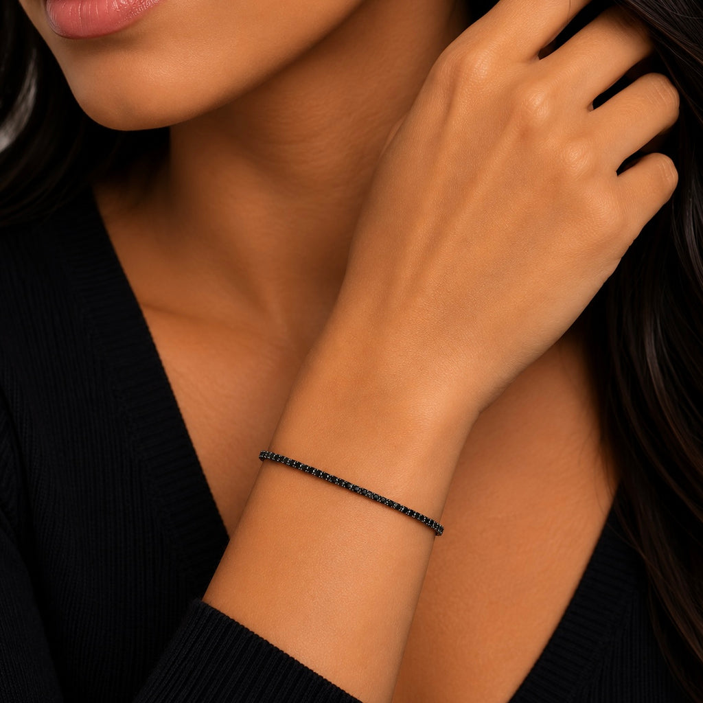 Black Diamond Tennis Bracelet