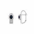 Sapphire & Diamond Halo Earrings