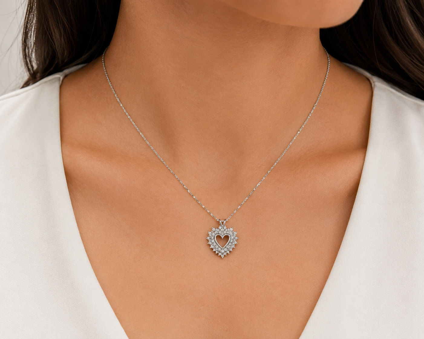 Diamond Heart Pendant Necklace