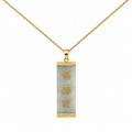 Green Jade Bar Pendant Necklace