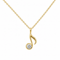 Diamond Musical Note Pendant Necklace