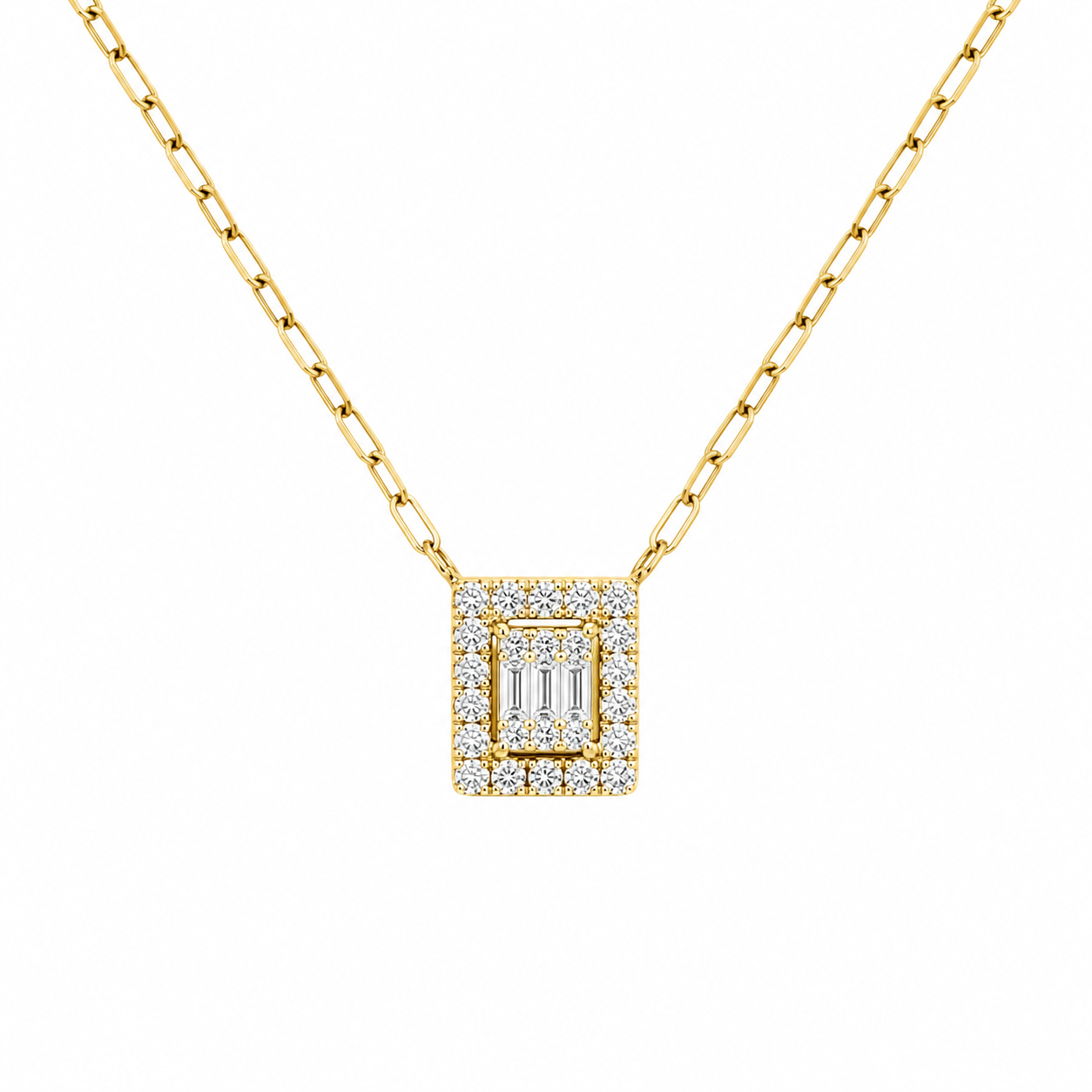 Diamond Halo Pendant Necklace