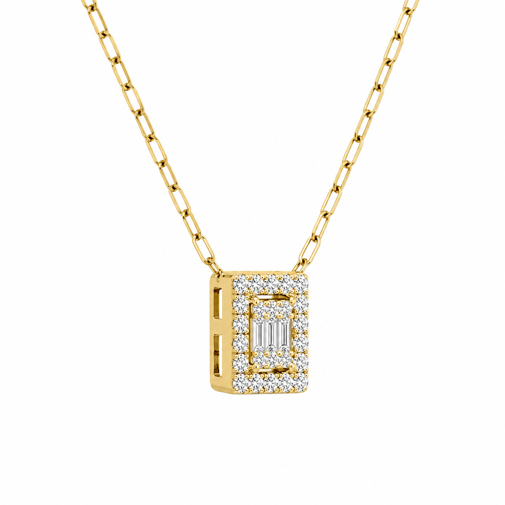 Diamond Halo Pendant Necklace