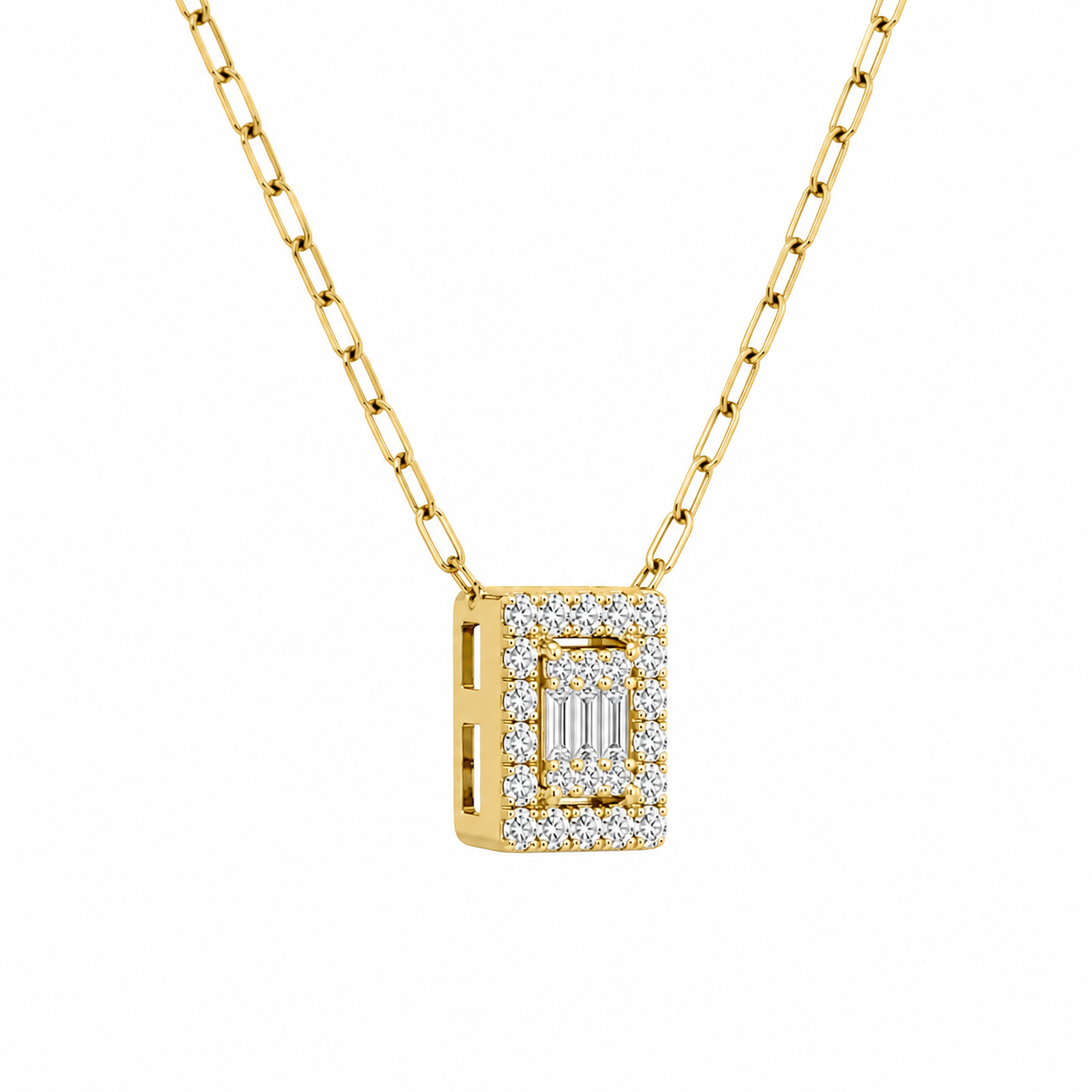 Diamond Halo Pendant Necklace