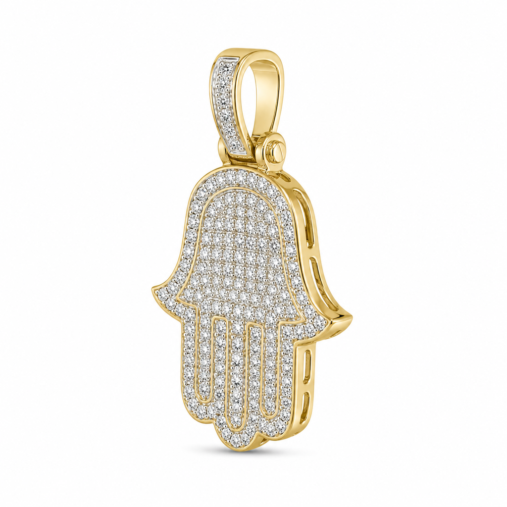 Diamond Hamsa Pendant