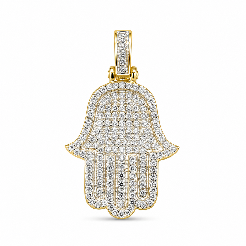 Diamond Hamsa Pendant