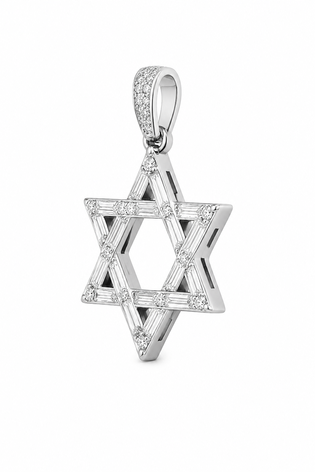 Baguette Diamond Star of David Pendant