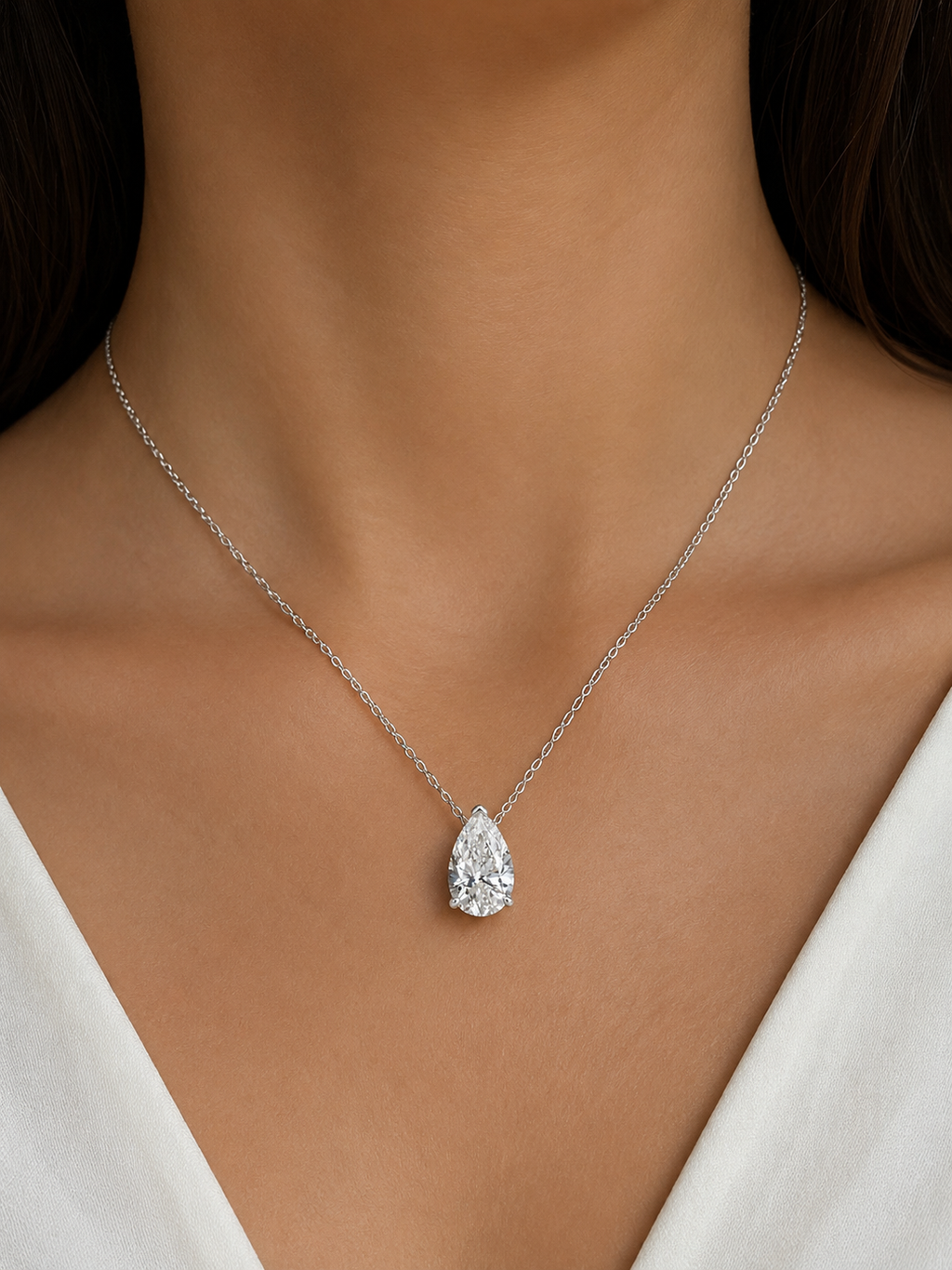 Pear Shape Lab Diamond Necklace– IGI Certified