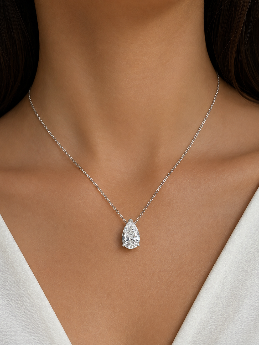 Pear Shape Lab Diamond Necklace– IGI Certified