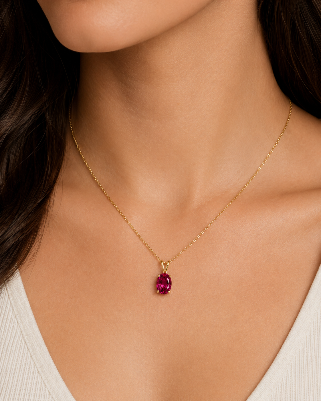 Garnet Pendant Necklace