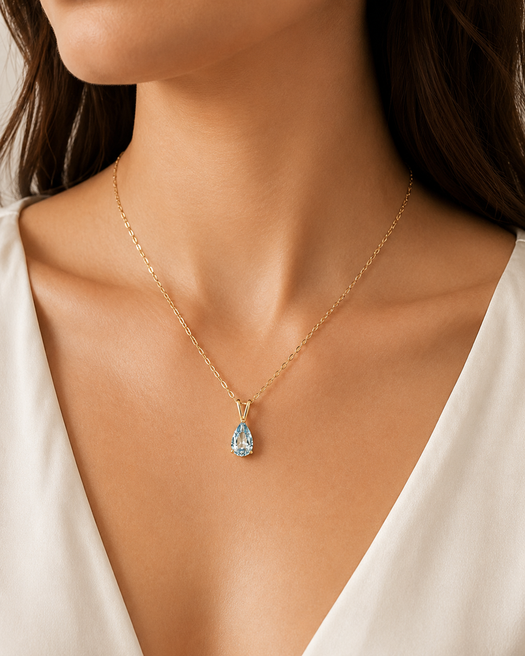 Blue Topaz Pendant Necklace