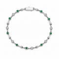 Emerald & Diamond Link Bracelet