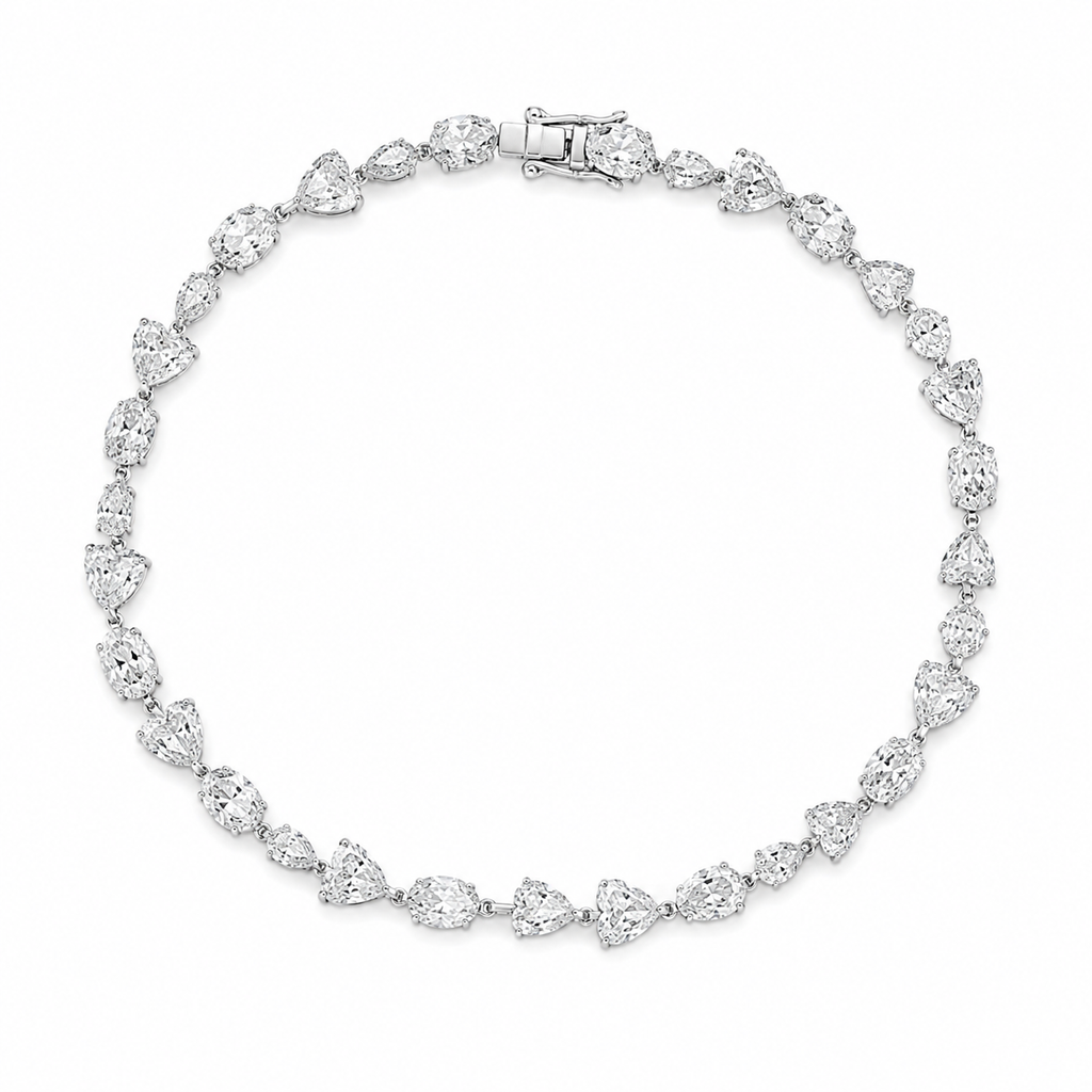 Mixed Cut Diamond Tennis Bracelet