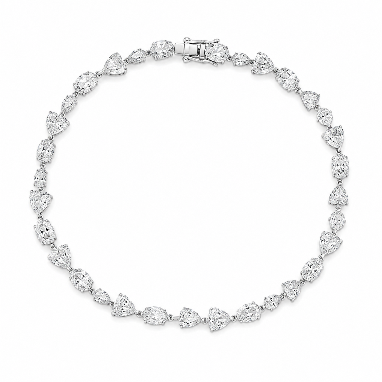 Mixed Cut Diamond Tennis Bracelet