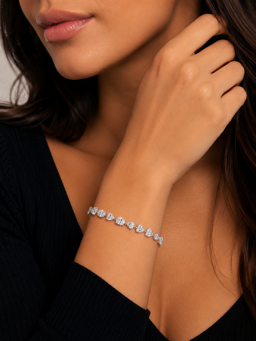 Mixed Cut Diamond Tennis Bracelet