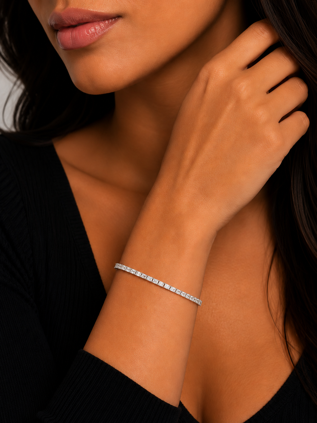 Emerald Cut Diamond Tennis Bracelet