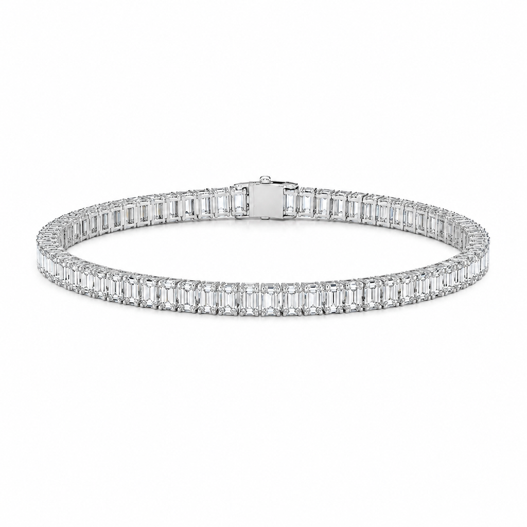 Emerald Cut Diamond Tennis Bracelet