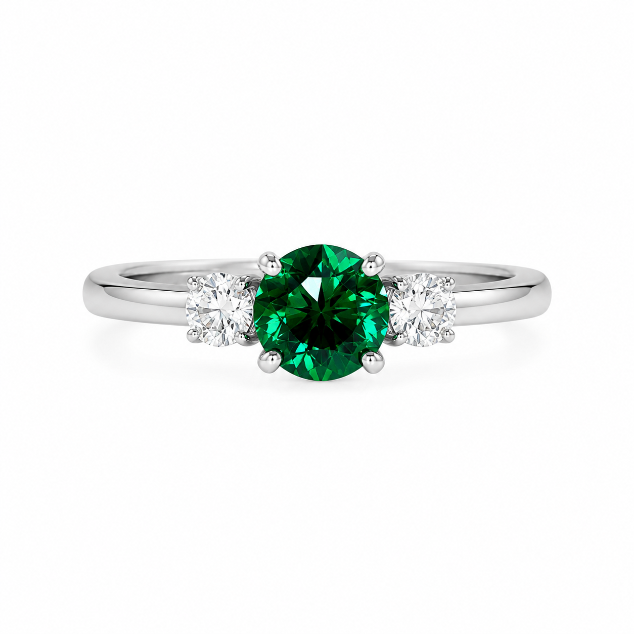 Emerald Three-Stone Ring